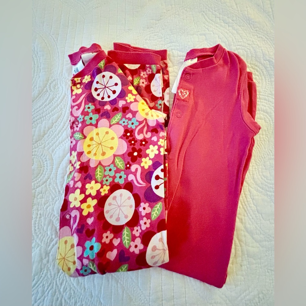 H&M Kids Pajamas - Pink and Yellow Floral - Picture 3 of 12